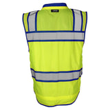 Kishigo S5042 Color Contrast High Performance Surveyors Safety Vest - Lime/Royal Blue