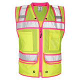 Kishigo S5046 Color Contrast High Performance Surveyors Safety Vest - Lime/Pink