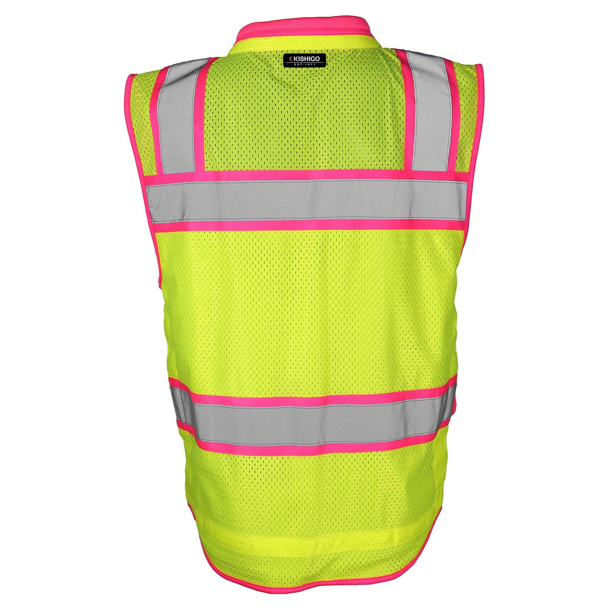 Kishigo S5046 Color Contrast High Performance Surveyors Safety Vest - Lime/Pink