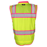 Kishigo S5046 Color Contrast High Performance Surveyors Safety Vest - Lime/Pink