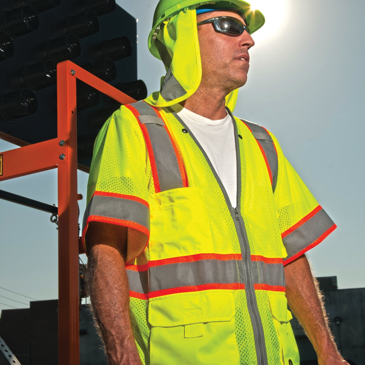 Kishigo 1550 Brilliant Series Type R Class 3 Heavy Duty Safety Vest - Yellow/Lime