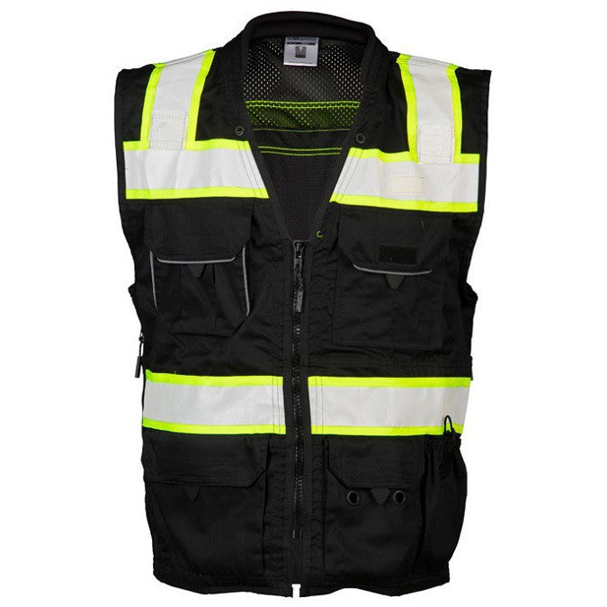 Kishigo B500 Enhanced Visibility Professional Utility Safety Vest - Black