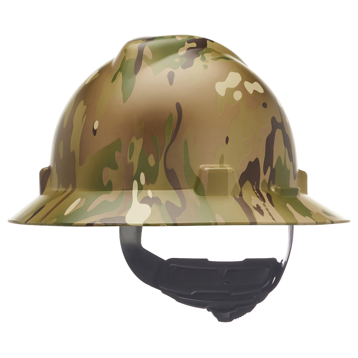 MSA V-Gard Hydro Dip Full Brim Hard Hat - 4-Point Fast-Trac III Suspension - Multi Camo