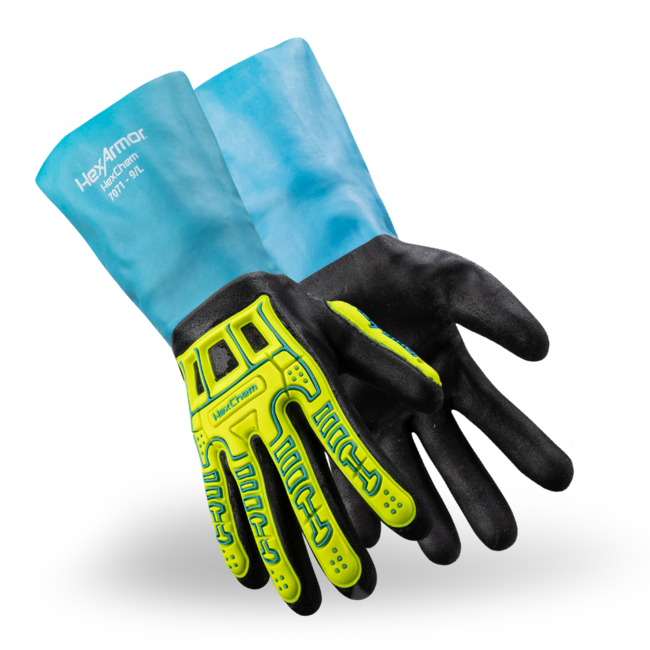 HexArmor HexChem® 7071 Chemical-Resistant HI-Viz Gloves - A4 Cut