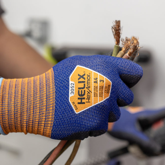 HexArmor Helix® 3052 Thin Hi-Viz Work Gloves - A4 Cut - Size S (7) (12-Pack)