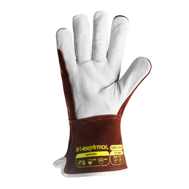 HexArmor HeatArmor® 5054 MIG/TIG Welding Gloves - Goatskin Leather - Gauntlet Cuff