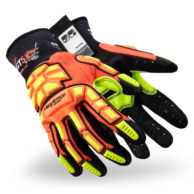 HexArmor GGT5® Mud Grip® 4021X Cut-Resistant Hi-Viz Gloves PVC Dots Palm - A8 Cut