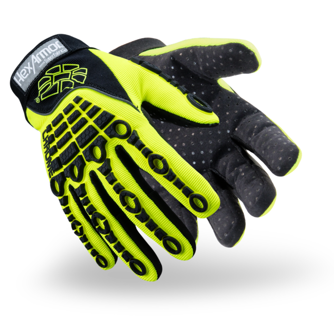 HexArmor Chrome Series® 4026 Impact-Resistant Gloves  - PVC Dots - A8 Cut