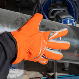 HexArmor Chrome SLT® 4075 Lightweight Leather Palm Cut-Resistant Hi-Viz Gloves - A6 Cut