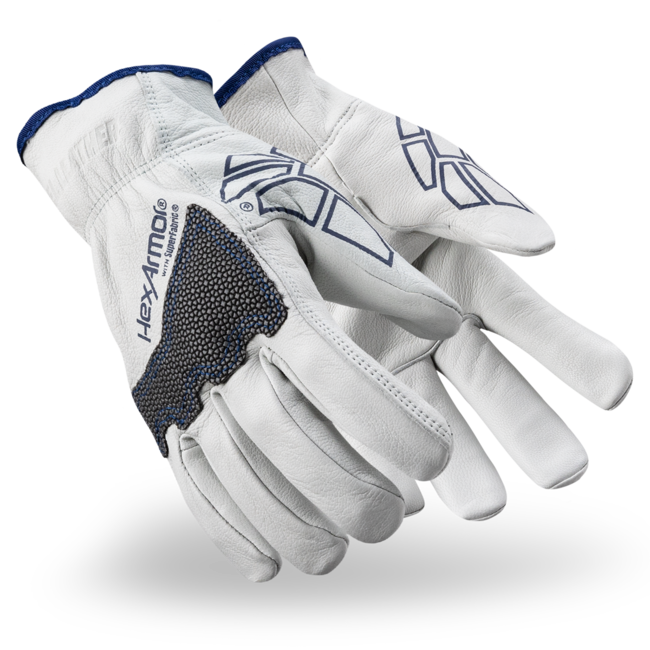 HexArmor SteelLeather® 5033 Mechanic's Gloves, A6 Cut - Goatskin Leather Palm
