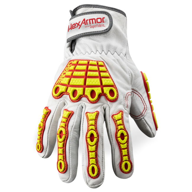 HexArmor Chrome Series® Arctic 4086 Insulated Leather Hi-Viz Work Gloves - A8 Cut - Goatskin Leather Palm