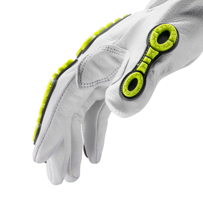 HexArmor Chrome Series® 4080 Impact-Resistant Hi-Viz Gloves - A8 Cut - Goatskin Leather Palm