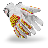 HexArmor Chrome Series® Arctic 4086 Insulated Leather Hi-Viz Work Gloves - A8 Cut - Goatskin Leather Palm