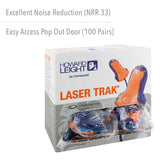 Howard Leight LT-30 Laser-Trak Metal Detectable  Corded Ear Plugs (100 Pairs)